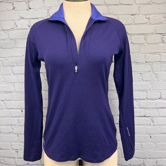 Icebreaker GT 260 Merino Wool 1/2 Zip Long Sleeve Baselayer Pullover Purple Sz M - Picture 1 of 16